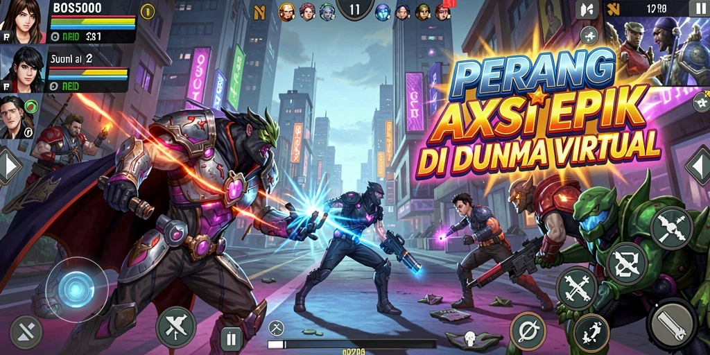Tampilan aksi seru dalam gameplay <strong>BOS5000</strong> yang mendebarkan.