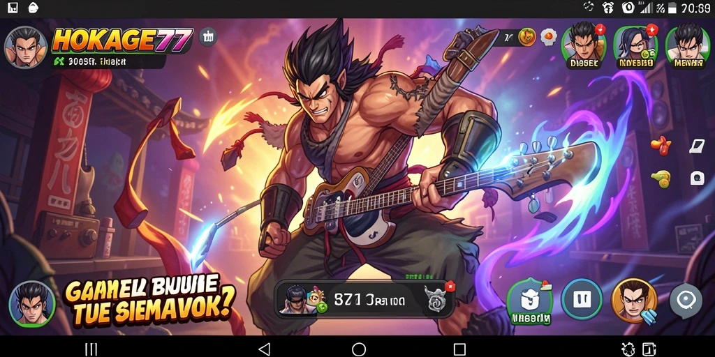 Gameplay HOKAGE77 yang seru dengan iringan musik yang menarik.