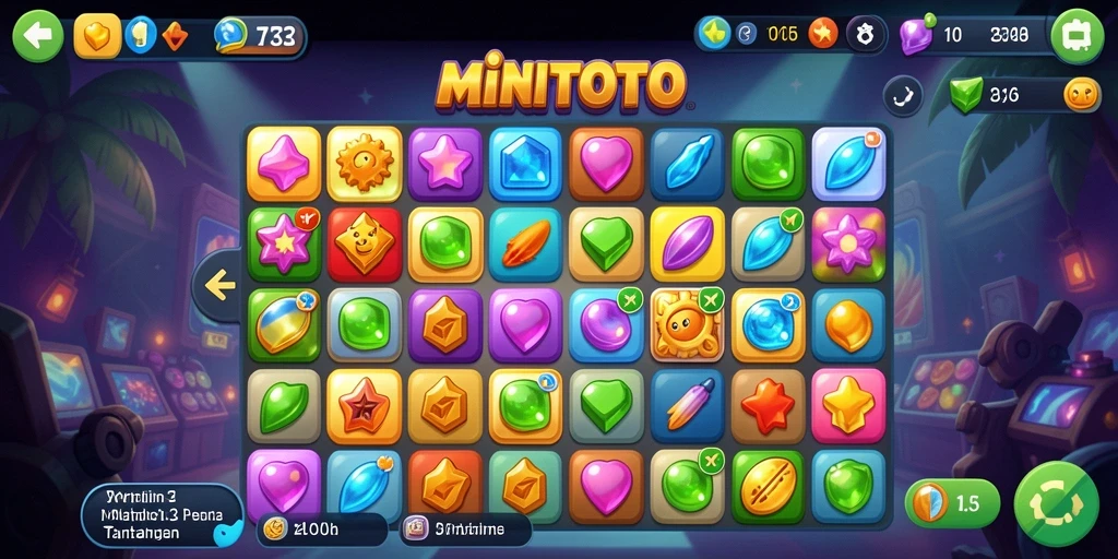Tampilan gameplay seru di MINITOTO dengan tantangan Match-3.