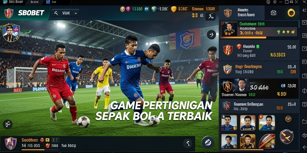 Tampilan screenshot SBOBET yang menunjukkan antarmuka pertandingan sepak bola.