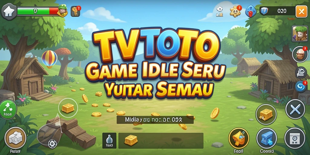 Tampilan gameplay TVTOTO yang sederhana dan menarik dalam genre Idle.